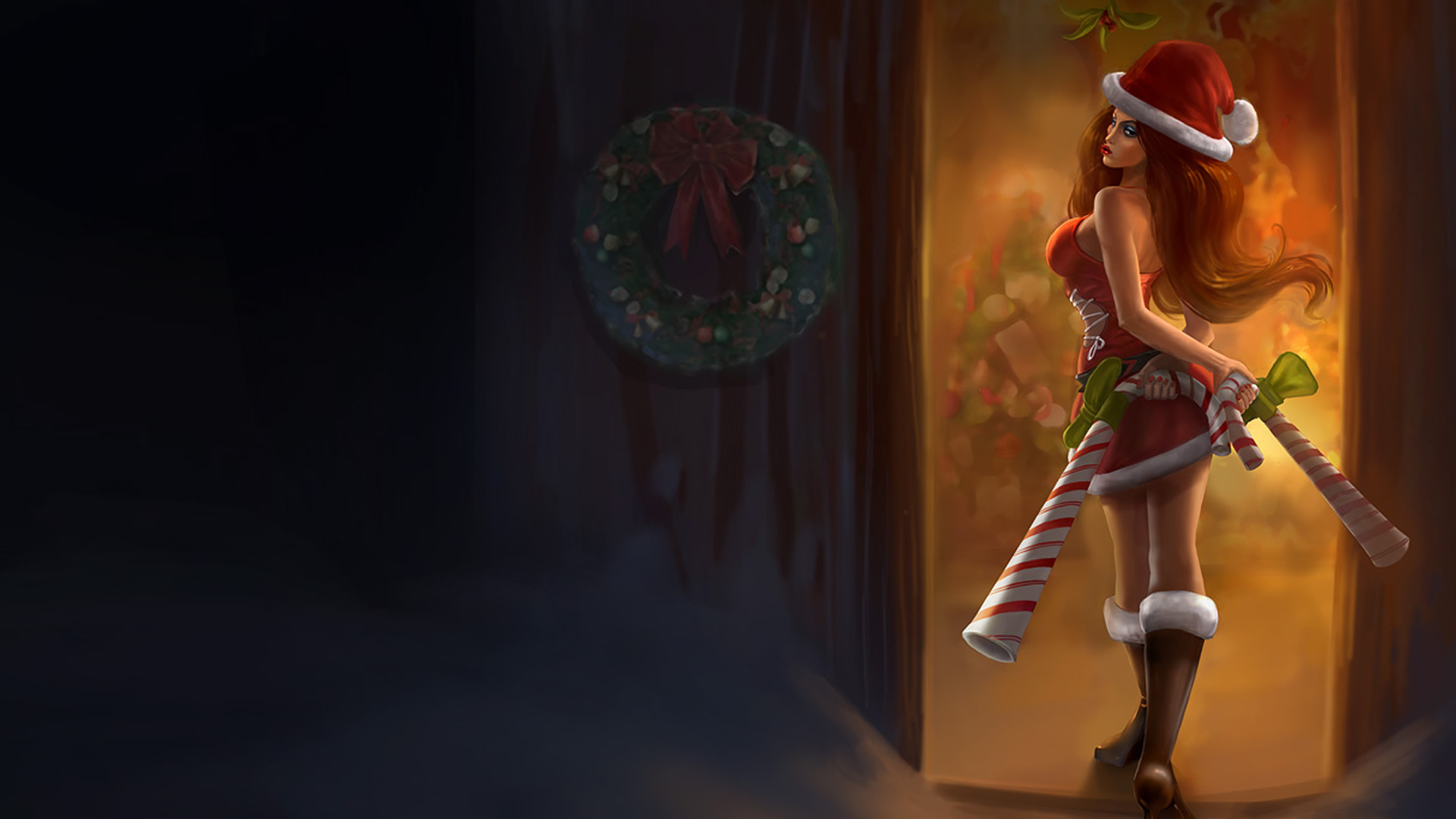 Candy Cane Miss Fortune wallpaper