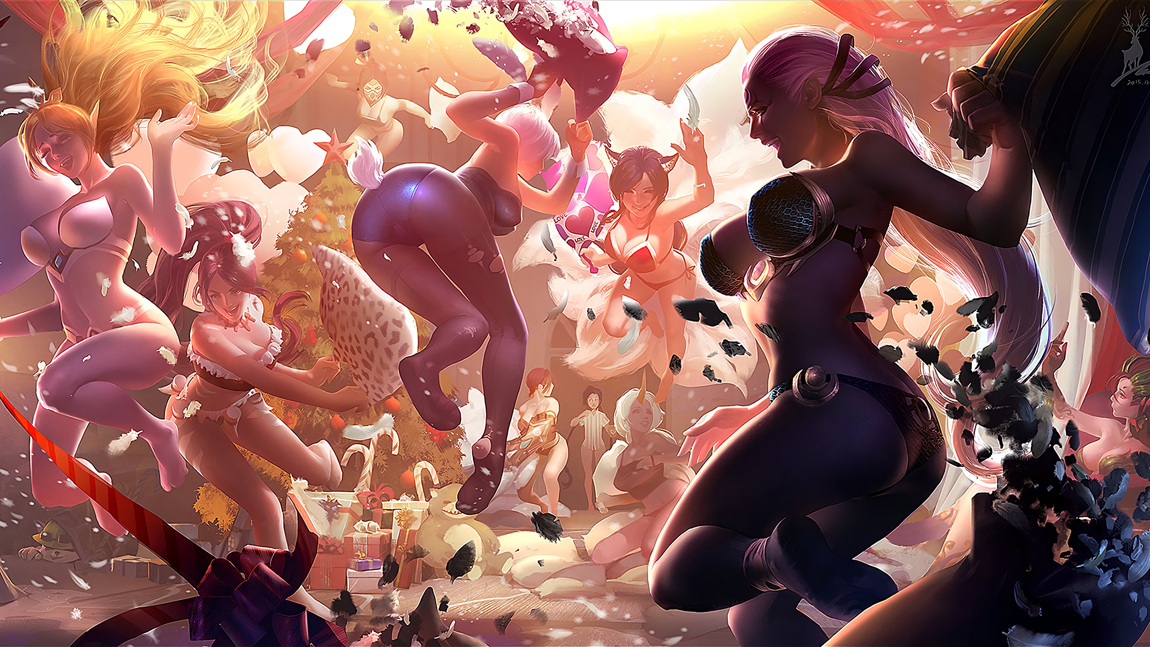 League of Legends Girls Pillow Fight | LoLWallpapers