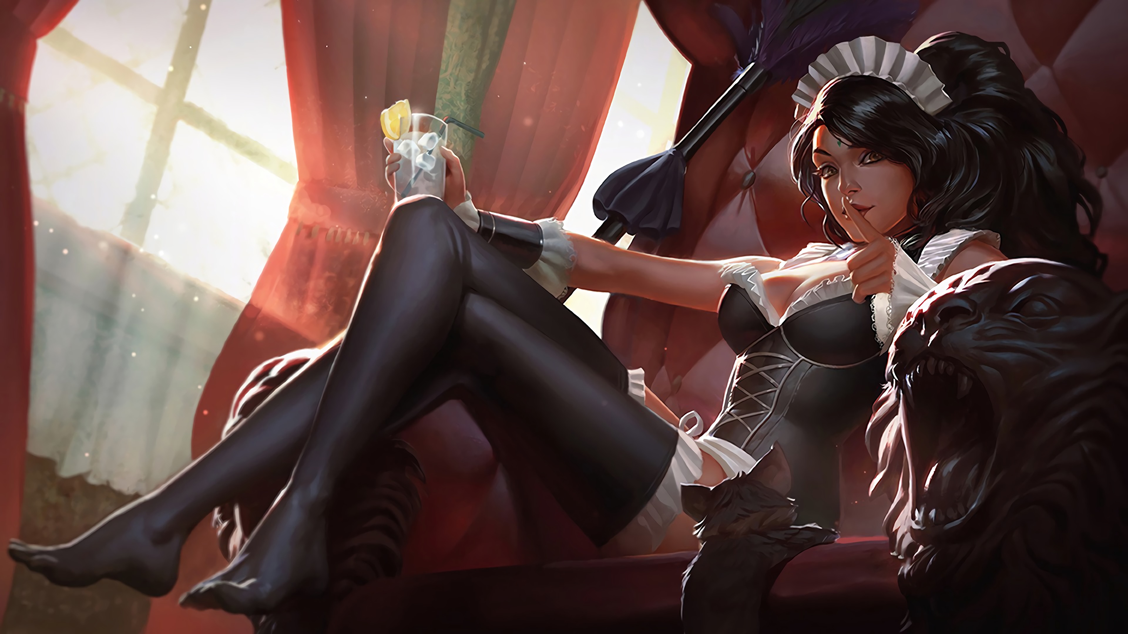 French Maid Nidalee LoLWallpapers